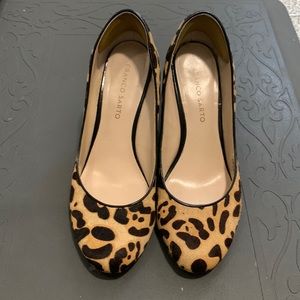 Franco Sarto animal print wedge pumps